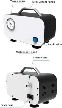 JOANLAB VP-10L Vakum Pompası Yağsız Diyafram Tip 0.075 mPa / 10 L/dk