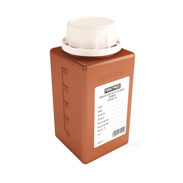 Fıratmed Su Numune Şişesi Amber / Tiyösülfatsız / Etiketli / Güvenlik halkalı kapak / 40 mm ağız çaplı / Steril / 500 mL / 64 Adet