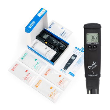 Hanna HI98129 Combo Cep Tipi pH/İletkenlik/TDS Ölçer Waterproof 0.00... 14.00 pH / 0... 3999 µS/cm / 0... 2000 mg/L (ppm)