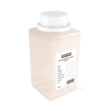 Fıratmed Su Numune Şişesi Tiyösülfatsız / Etiketli / Güvenlik halkalı kapak / 30 mm ağız çaplı / Steril / 250 mL / 135 Adet