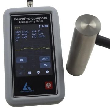 PCE LM-FERRO-PRO Permeabilite Ölçer (Malzemenin göreceli manyetik geçirgenliğini ölçer) Ölçüm aralığı  	1 ... 5 µr - Çözünürlük  0,001 µr - Hassasiyet  (µr - 1) x % 5