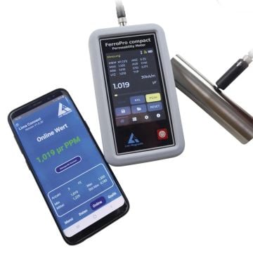 PCE LM-FERRO-PRO Permeabilite Ölçer (Malzemenin göreceli manyetik geçirgenliğini ölçer) Ölçüm aralığı  	1 ... 5 µr - Çözünürlük  0,001 µr - Hassasiyet  (µr - 1) x % 5