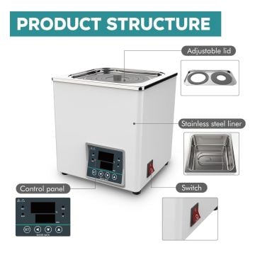 JOJOANLAB WB100F-4 Su Banyosu RT +5... 99.9 °C / 30 x 30 x 14 cm