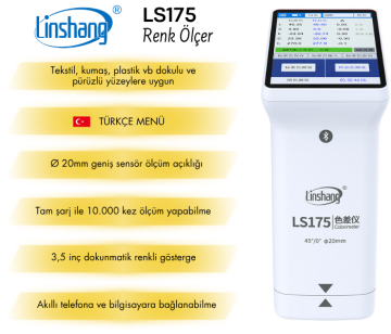 Linshang Technology LS175 45/0 Dokunmatik Ekranlı Renk Ölçer (Kolorimetre) Tekstil Renk Ölçer 20 mm Açıklık