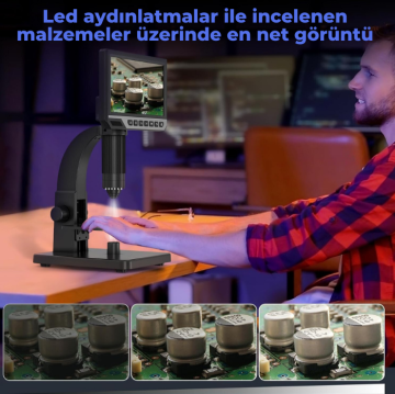 LT G2000 Renkli Ekranlı Dijital Mikroskop 2000X / 7'' HD Ekran / Kablolu Kumanda