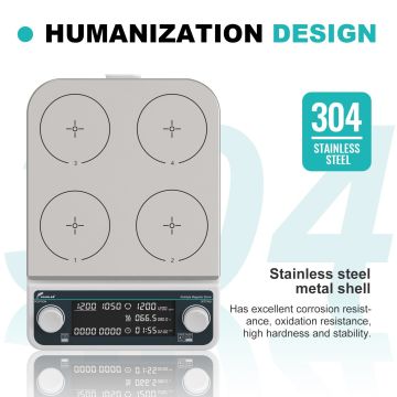 JOANLAB MHS6Pro 6 Bölmeli Isıtıcılı Manyetik Karıştırıcı 50... 1500 rpm / 6 x 500 mL / RT... 120 °C