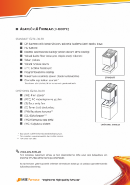 MSE Furnace Elv_1300_ 5 Asansörlü Fırın  5 L/1300 °C