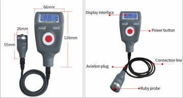 Linshang Technology LS223 Kaplama Kalınlığı Ölçer, Ölçüm aralığı: Demirli: 0.0- 5000 μm / Demirsiz: 0.0 - 3000 μm
