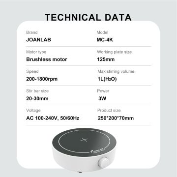 JOANLAB MS3 Mini  Manyetik Karıştırıcı 200... 1800 rpm / 1 L (H2O)