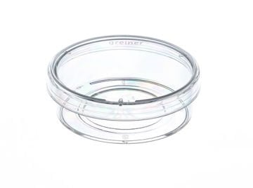 greiner BIO-ONE 627860 Hücre Kültürü Kabı, Cam Tabanlı, 1 Bölmeli, TC, Steril, PS 35/10 mm / 40 Adet / Koli