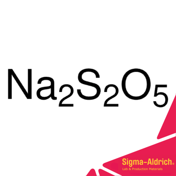 Sigma-Aldrich 31448 Sodium metabisulfite puriss. p.a., ACS reagent, reag. Ph. Eur., dry, 98-100.5% CAS No.: 7681-57-4 6x2.5 kg