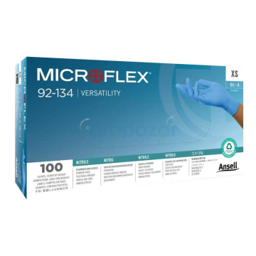 Ansell MICROFLEX™ 92-134 Tek Kullanımlık Nitril Eldiven EN ISO 21420:2020, EN 455 Uygun FDA Onaylı Large 100 Adet/Kutu