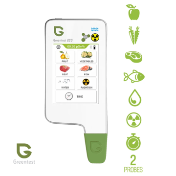 Greentest Eco 6 Et Balık Sebze ve Meyvelerde Nitrat ve Arka Plan Radyasyon ve Sularda Sertlik Ölçer 0 - 9999 mg/kg / 0 - 9,99 µSv/h (999,9 µSv/h) / 0 - 9999 mg/l