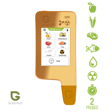 Greentest Eco 6 Et Balık Sebze ve Meyvelerde Nitrat ve Arka Plan Radyasyon ve Sularda Sertlik Ölçer 0 - 9999 mg/kg / 0 - 9,99 µSv/h (999,9 µSv/h) / 0 - 9999 mg/l
