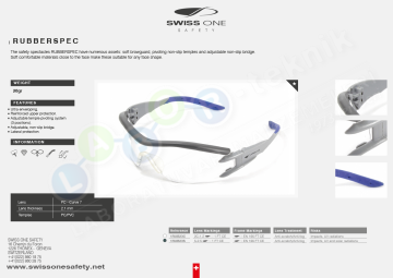 Swissone Safety Rubberspec Koruyucu Gözlük (Koyu Renk)