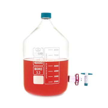 ISOLAB Bidon - Borosilikat Cam - Şeffaf - Musluklu - 20 Litre