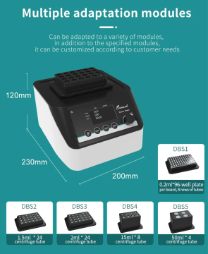 JOANLAB DBS100C Çalkalamalı Isıtıcı ve Soğutucu Kuru Blok İnkübatörü RT-15... 100 °C / 200 - 1500 rpm / Ø3 mm