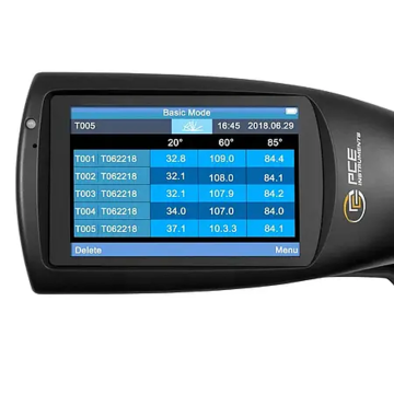 PCE IGM 100 Parlaklık Ölçer (Glossmetre) 20 ° : 0... 1000 GU / 60 ° : 0... 1000 GU 85 ° : 0... 160 GU