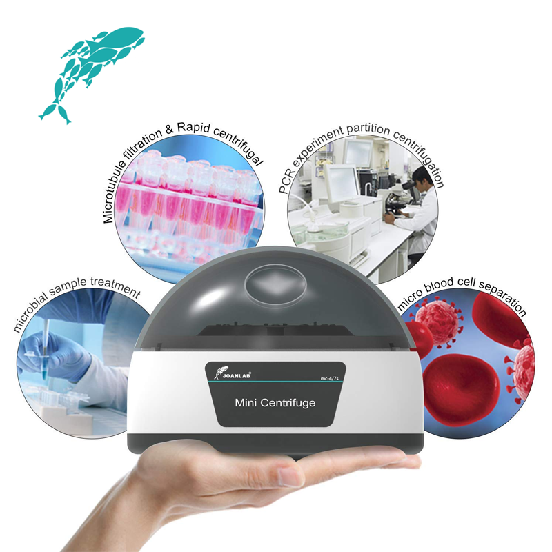 JOANLAB MC-7S Mini Santrifüj 7000 rpm / 3286xg / 12 x 0,2/0,5/1,5/2 mL Mikro Tüp + 4 x 0,2 mL 8'li PCR Şeridi + 12 x 0,5/1,0 mL Mikro Kan Tüpü / 25 W