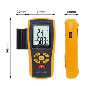 LT Benetech GM1361 Problu Sıcaklık ve Nem Ölçer -10... +50 °C / 5%... 95.0% RH / K Tipi Prob ile -30 . . . +1000 °C