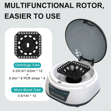 JOANLAB MC-4/7S Mini Santrifüj 4000/7000 rpm / 1080/3286xg / 12 x 0,2/0,5/1,5/2 mL Mikro Tüp + 4 x 0,2 mL 8'li PCR Şeridi + 12 x 0,5/1,0 mL Mikro Kan Tüpü / 25 W