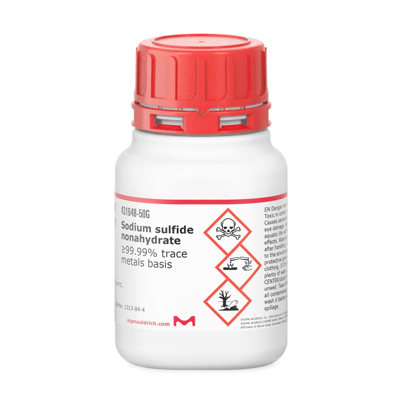 Sigma-Aldrich 431648 Sodium sulfide nonahydrate ≥99.99% trace metals basis CAS No.: 1313-84-4 50 gr