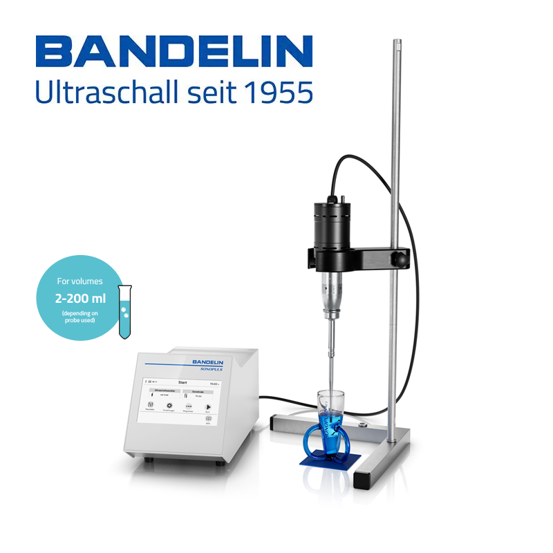 BANDELIN Sonopuls HD 5100 Ultrasonik Homojenizatör (Sonikatör) 20 kHz 100 W + Stand