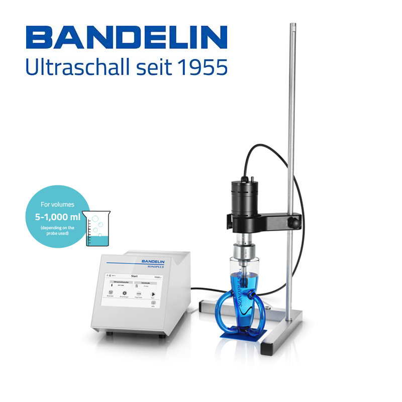 BANDELIN Sonopuls HD 5200 Ultrasonik Homojenizatör (Sonikatör) 20 kHz 200 W + Stand