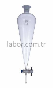 Borucam Teflon Musluklu Konik Ayırma Hunisi 250 ml