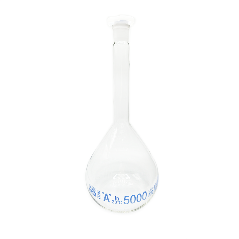 Borucam Balon Joje Şeffaf Plastik Kapaklı Mavi Skala NS 34/35 - 5000 mL