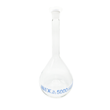 Borucam Balon Joje Şeffaf Plastik Kapaklı Mavi Skala NS 34/35 - 5000 mL