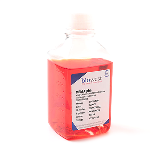 biowest L0476 MEM Alpha w/o L-Glutamine w/o Ribonucleosides w/o Deoxyribonucleosides 500 mL