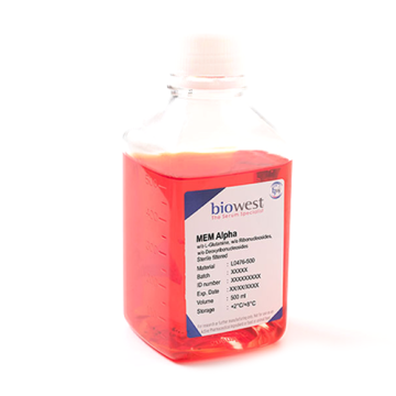 biowest L0476 MEM Alpha w/o L-Glutamine w/o Ribonucleosides w/o Deoxyribonucleosides 500 mL