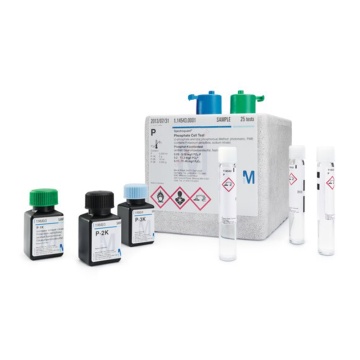 Merck 100673 Phosphate Cell Test (o-phosphate and total phosphorous) Method: photometric, PMB 3.0 - 100.0 mg/l PO₄-P 9 - 307 mg/l PO₄³⁻ 7 - 229 mg/l P₂O₅ Spectroquant®  25 Test/ EPS Kutu