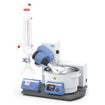 IKA RV 10 Digital V Rotary Evaporatör ''Dik Tip Kondenser, 1500 cm² Soğutma Yüzeyi / 4 L Banyo Hacmi / 180 °C'ye kadar Isıtma / Otomatik Lift / 5...280 rpm