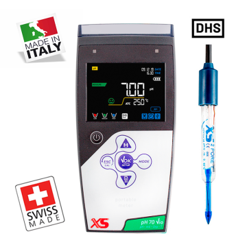 XS pH 70 Vio Portatif pH Metre GIDA için 2 Pore T DHS digital Elektrod ile