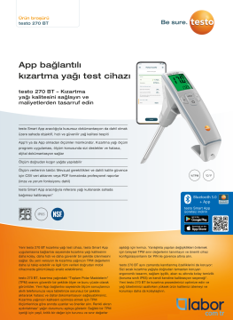 Testo 270 BT Kızartma Yağı Ölçüm Cihazı HACCP NSF %0.0... %40.0 TPM / -40… +200 °C