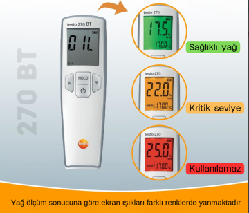 Testo 270 BT Kızartma Yağı Ölçüm Cihazı HACCP NSF %0.0... %40.0 TPM / -40… +200 °C