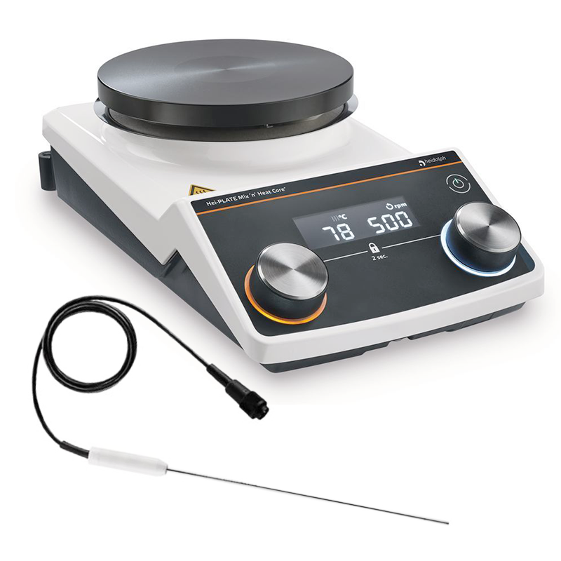 HeidolpH Hei-PLATE Mix 'n' Heat Core+ Isıtıcılı Manyetik Karıstırıcı  Pt 1000 Sıcaklık Probu ile 20... 300 ºC / 100... 1400 rpm / 20 L