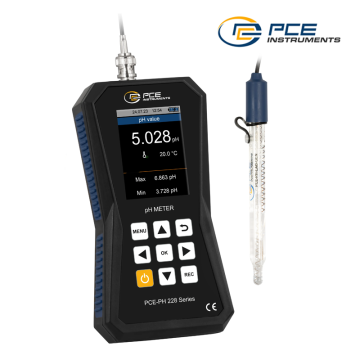 PCE PH 228LAB-GEN-ICA Portatif pH Metre -2… +20 pH Cam Elektrot ile GLP Veri Yönetimi Türkçe Menü Dili ISO Kalibrasyon Sertifikası Dahil