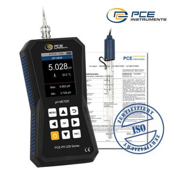 PCE PH 228LAB-GEN-ICA Portatif pH Metre -2… +20 pH Cam Elektrot ile GLP Veri Yönetimi Türkçe Menü Dili ISO Kalibrasyon Sertifikası Dahil