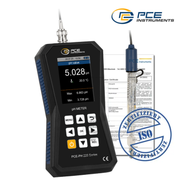 PCE PH 228LAB-LC-ICA Portatif pH Metre -2… +20 pH GLP Veri Yönetimi Türkçe Menü Dili Düşük İyonlu Ortamlar için ICA ISO Kalibrasyon Sertifikası ile