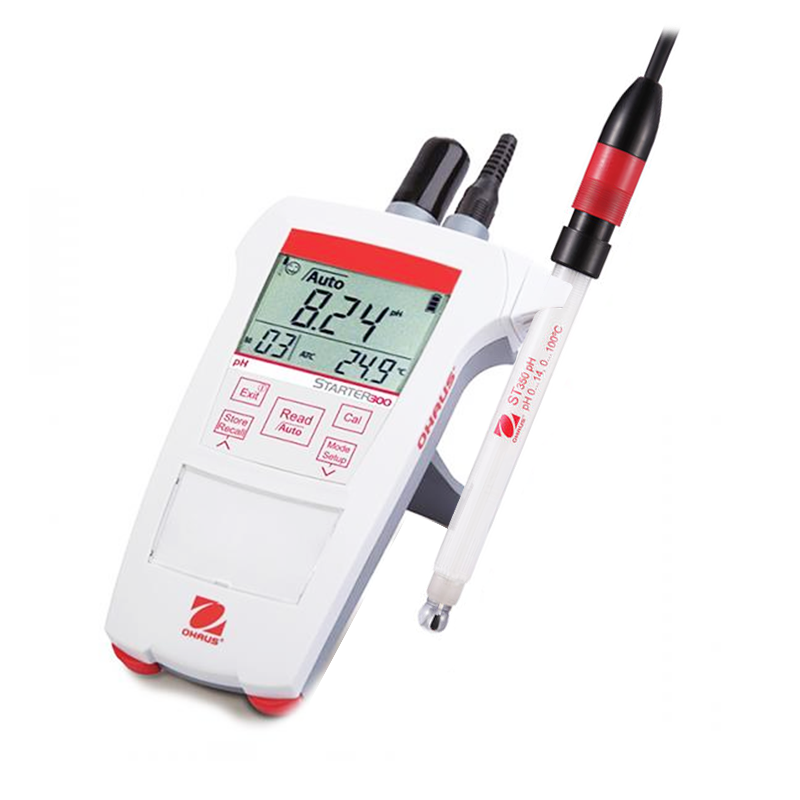 OHAUS ST 300 pH-G  pH Metre ST350 Cam Elektrot ile  0.00...14.00 pH  / -1999... 1999 mV /  0... 100 °C