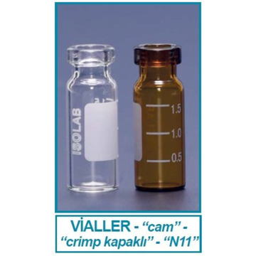 ISOLAB Vial - Crimp Kapak - N11 - 1,5 ml - 11,6 x 32 mm - Şeffaf / 100 Adet