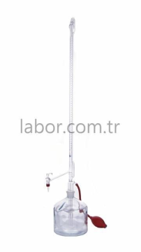 BORUCAM Cam Musluklu Şeffaf Otomatik Büret 100 mL (Sandıklı)