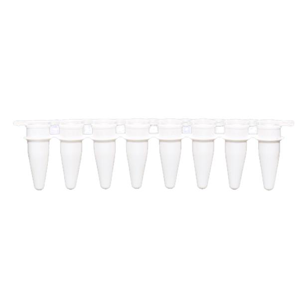 ISOLAB qPCR Tüpleri “Sekiz Şeritli”  “Demonte Düz Kapaklı” “Beyaz”  0.1 mL 120 Adet/Koli