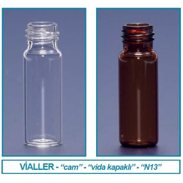 ISOLAB Vial - Vida Kapak - N13 - 4,0 ml - 14,75X45 mm - Amber