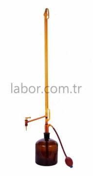BORUCAM Cam Musluklu Renkli Otomatik Büret 50 mL (Sandıklı)