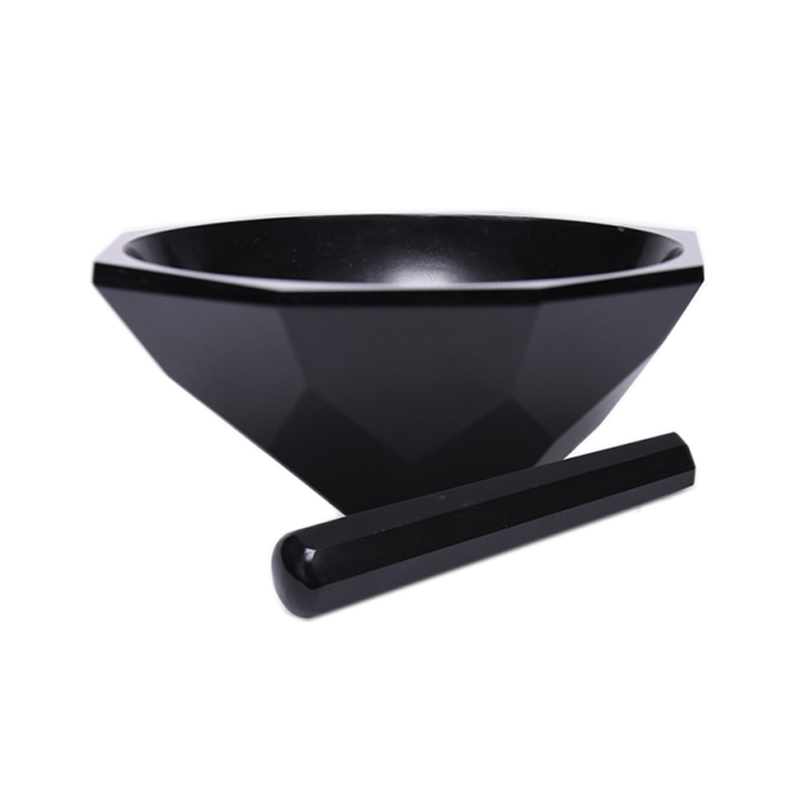 ISOLAB Havan - Agat - Tokmağı İle - Çap 150 mm - Standart Form - Siyah