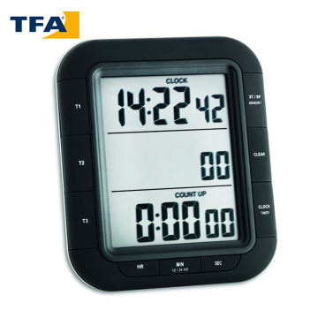 TFA 38.2023 “TRIPLE TIME XL” Eş Zamanlı 3'lü Geri Sayıcı 19 saat 59 dakik, 59 saniye